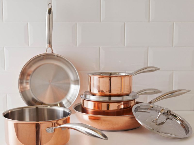 argos copper pot selection